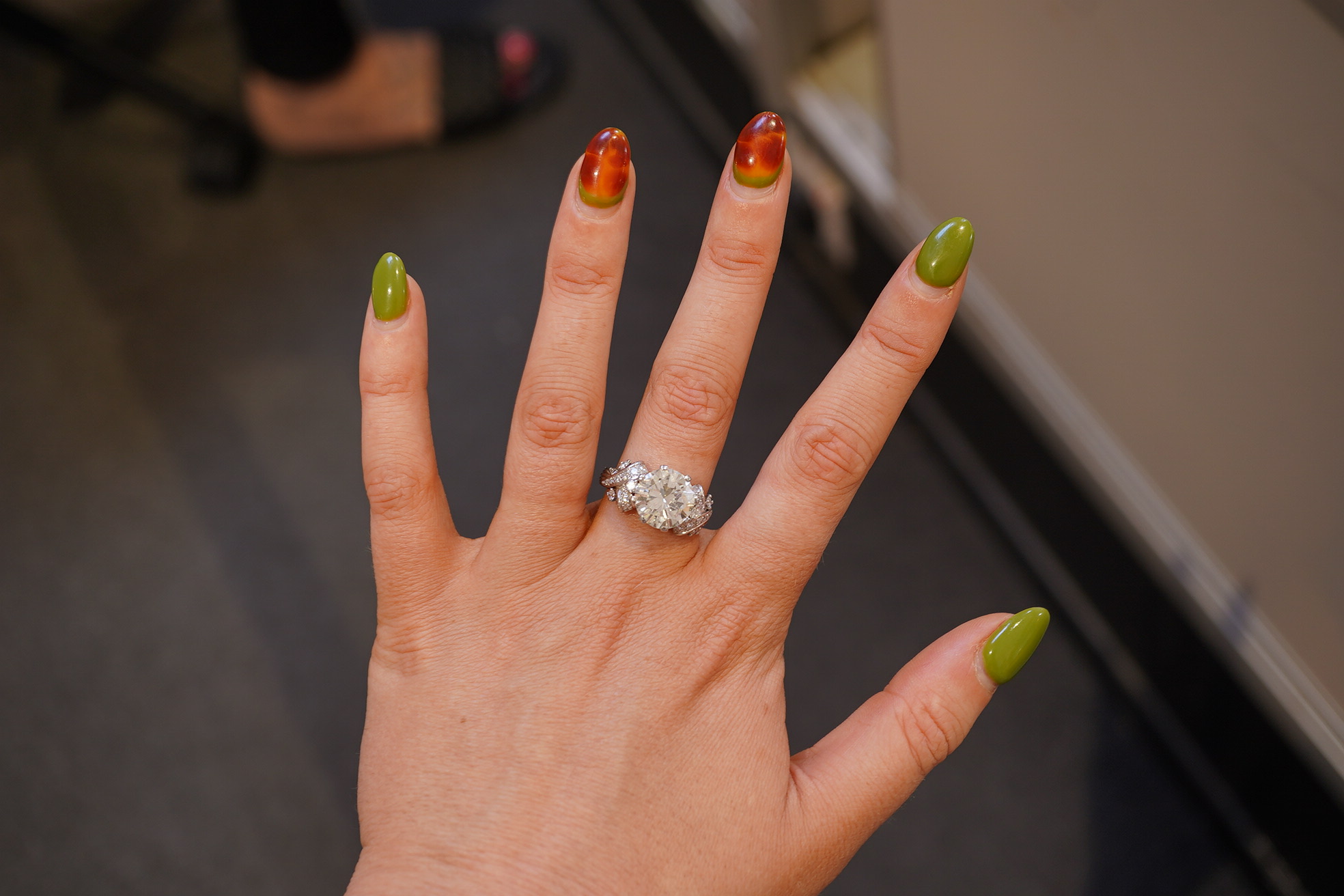 A diamond ring, mid 20th century